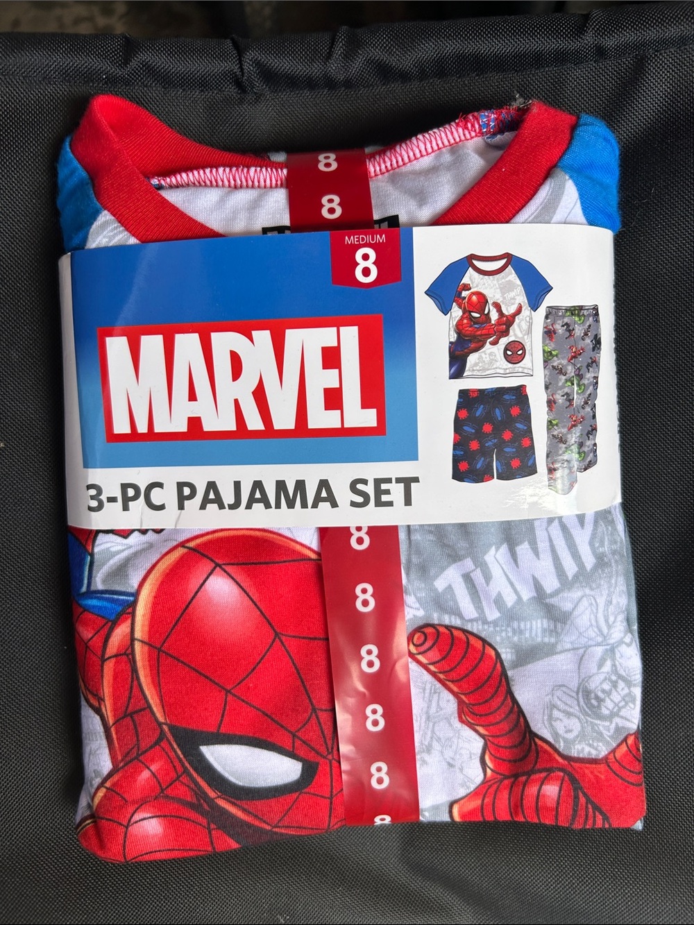 Marvel Spider-Man 3-Piece Pajama Set - Red, Blue, Gray
